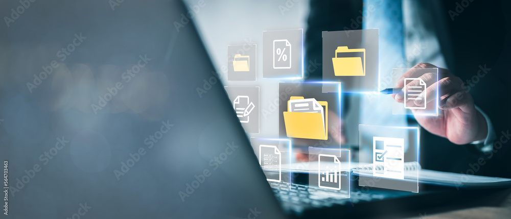 Cloud technology and Data storage concept, Concept of Exchange information and data with internet cloud technology.FTP(File Transfer Protocol) files receiver. File sharing isometric.rring documents.