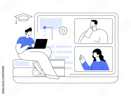 Online workshop abstract concept vector illustration.