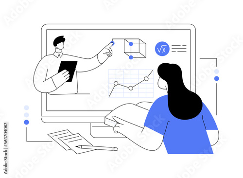 Online math tutoring abstract concept vector illustration.