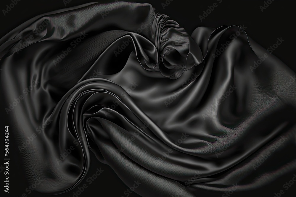 Black satin background. The rich color and silky texture of satin create a sophisticated and glamorous look, perfect for high-end designs or any project that needs a luxurious. 3