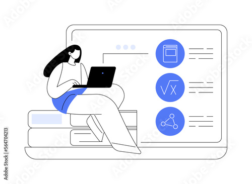 Online school platform abstract concept vector illustration.