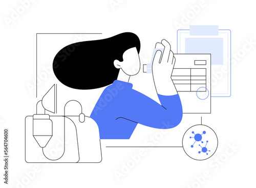 Treatment of bronchial asthma abstract concept vector illustration.