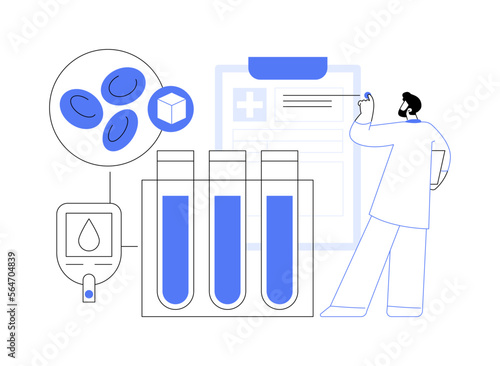 Diabetes exam results abstract concept vector illustration.