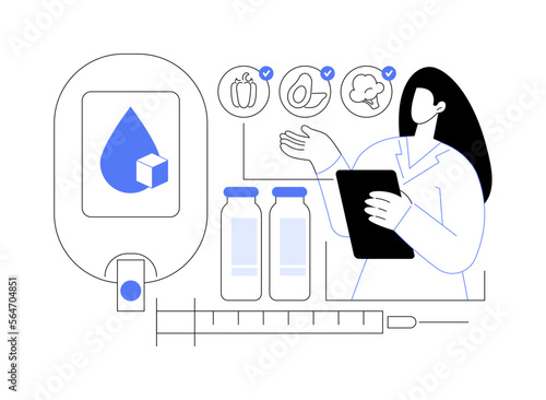 Diabetes medications abstract concept vector illustration.