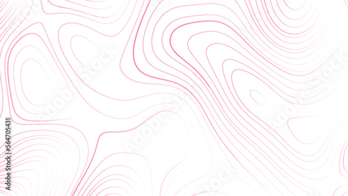 Abstract pink topographic map, vector background with height lines. Topographic map colorful abstract background with contour lines. The concept of conditional geographical pattern and topography map.