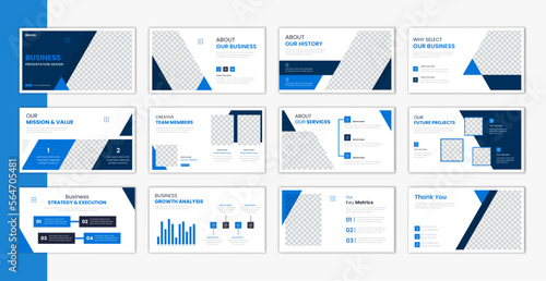 Corporate template presentation design and page layout design, business presentation slideshow for brochure, company profile, website report, finance