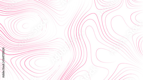 Abstract pink topographic map, vector background with height lines. Topographic map colorful abstract background with contour lines. The concept of conditional geographical pattern and topography map.
