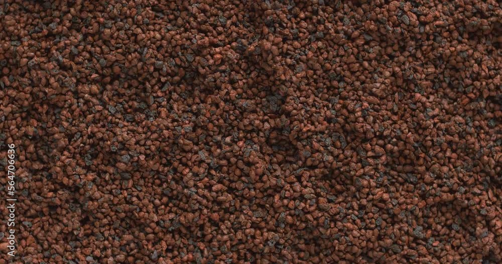 Natural aquarium substrate background texture. Table spin. Seamless loop. 