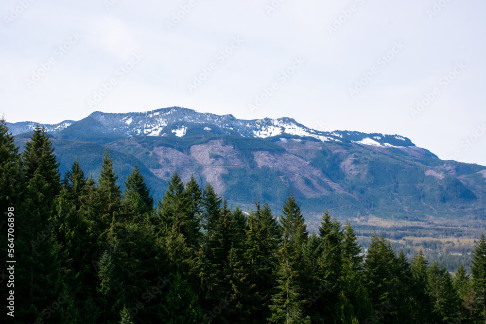 Snow-capped mountains in the Cascades