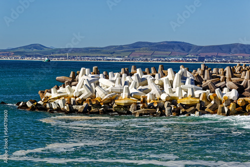 Canvas Print Breakwater made from concrete dolos blocks