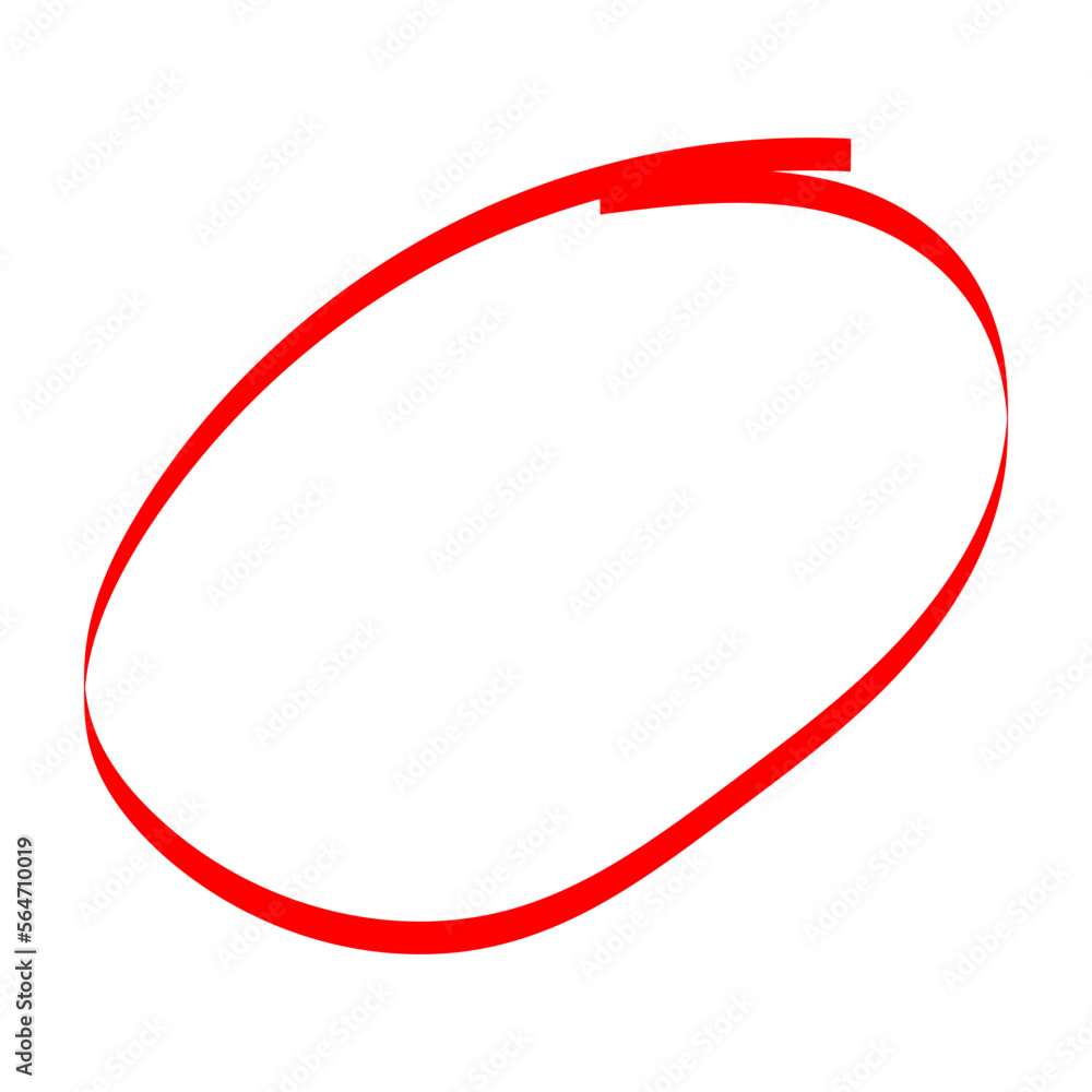 red circle brush stroke marker highlighter Stock-Vektorgrafik | Adobe Stock