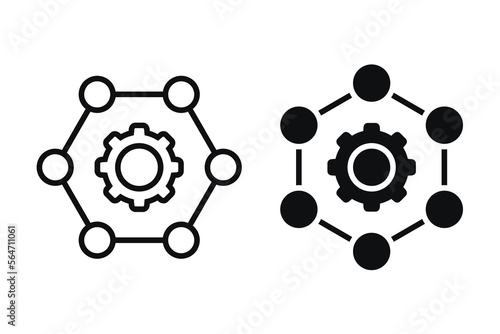 Gear connection icon. Illustration vector