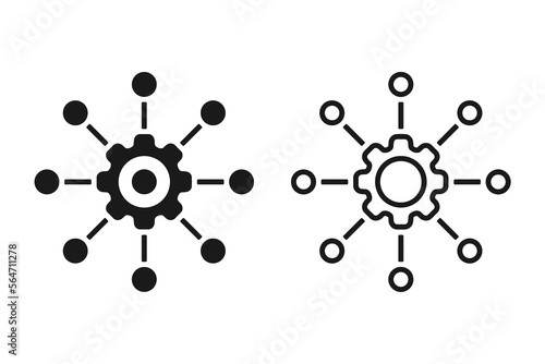 Gear connection management icon. Illustration vector