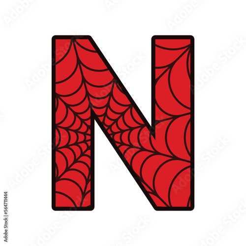 Spider alphabet letter N