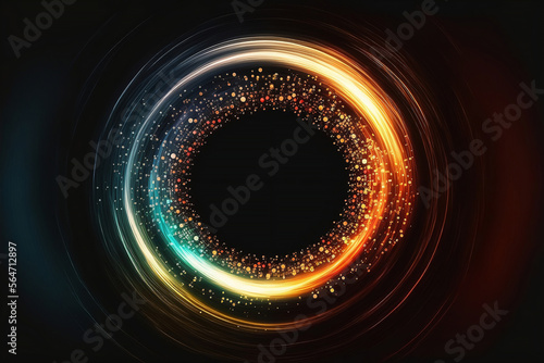 Motion of line speed and power or light trails. High-speed light with curve movement beam. 5G Technology fast and futuristic background. Abstract motion blur. Generative AI.