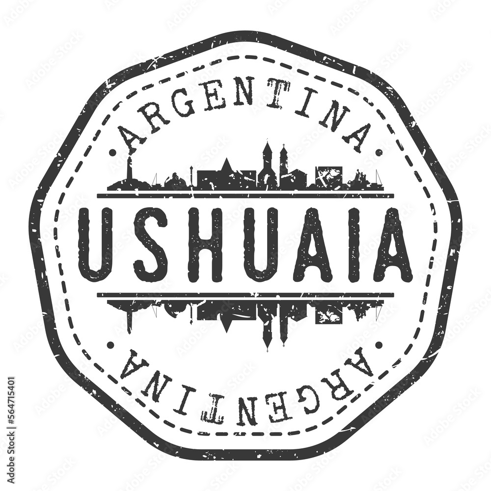 Ushuaia, Tierra del Fuego, Province, Argentina Stamp Skyline Postmark. Silhouette Postal Passport. City Round Vector Icon. Vintage Postage Design. Ushuaia, Tierra del Fuego, Province, Argentina Stamp Skyline Postmark. Silhouette Postal Passport. City Round Vector Icon. Vintage Postage Design.