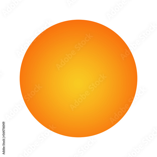 Sun icon with orange gradient, isolated on transparent background.