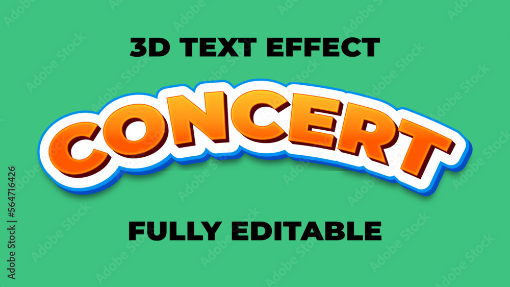 3d text effect Vector Fully Editable