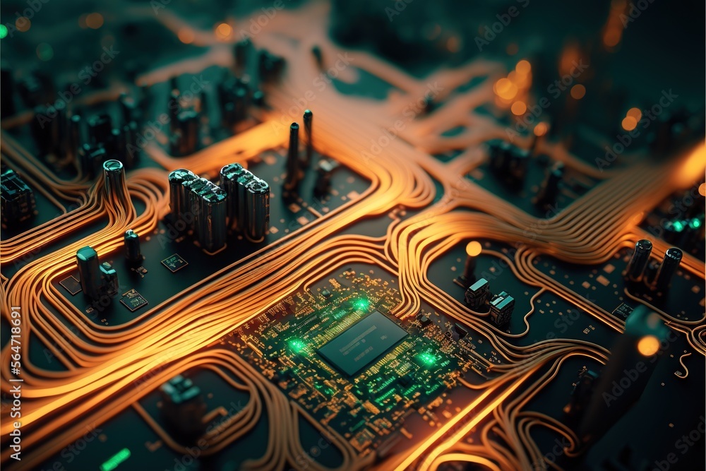 a close up of a circuit board with many wires and lights on it and a ...