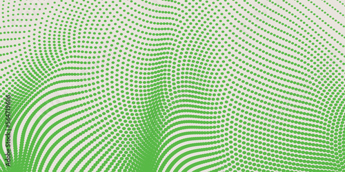 Green dot wave and white background