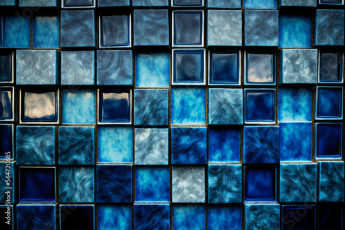 abstract blue background with squares. Generative AI