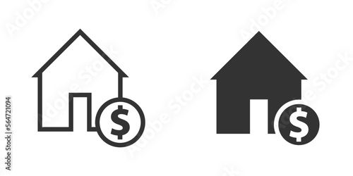 House icon with dollar sign. Vector illustration.