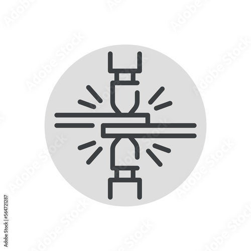 Spot welding сolor line icon. Metal work.