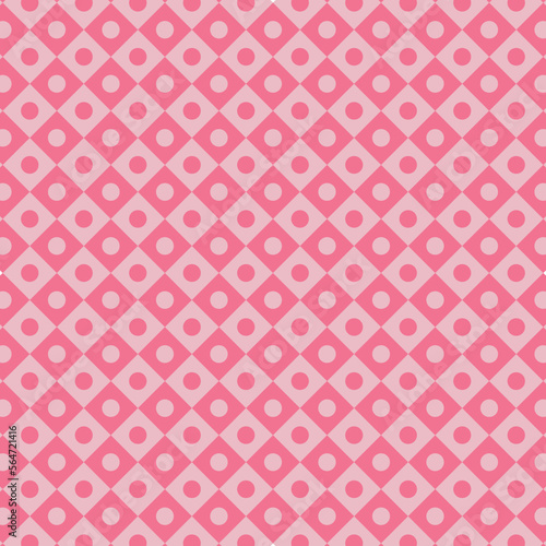 Seamless cute lovely pattern Vector lovely cute geometric square circle pattern pink pastel color valentines. Background mimimal valentine day love concept wallpaper pink background.