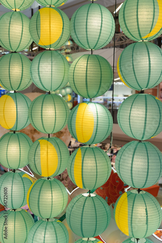 Chinese green lantern (Decoration for Chinese new year festival.)