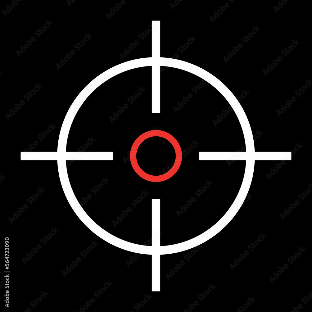Target icon with the shadow isolated on a white background, vector illustration for web design Target icon with the shadow isolated on a white background, vector illustration for web design