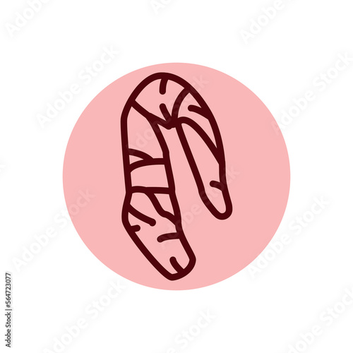 Beef tenderloin color line icon. Cutting meat.
