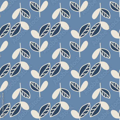 Seamless pattern with exotic leaves. Print for textile  wallpaper  covers  surface. For fashion fabric. Retro stylization.