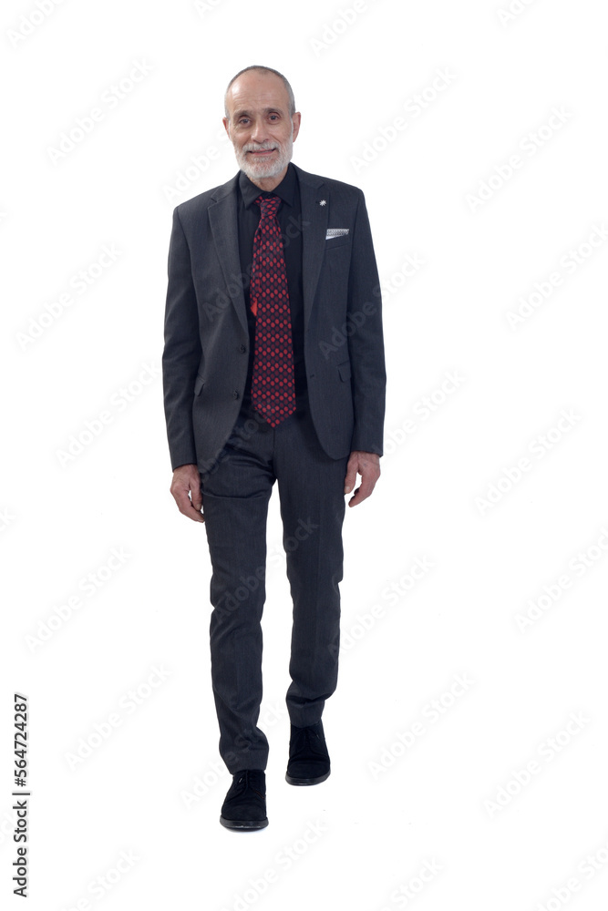 front view of a man walking with suit and tie on white background front view of a man walking with suit and tie on white background