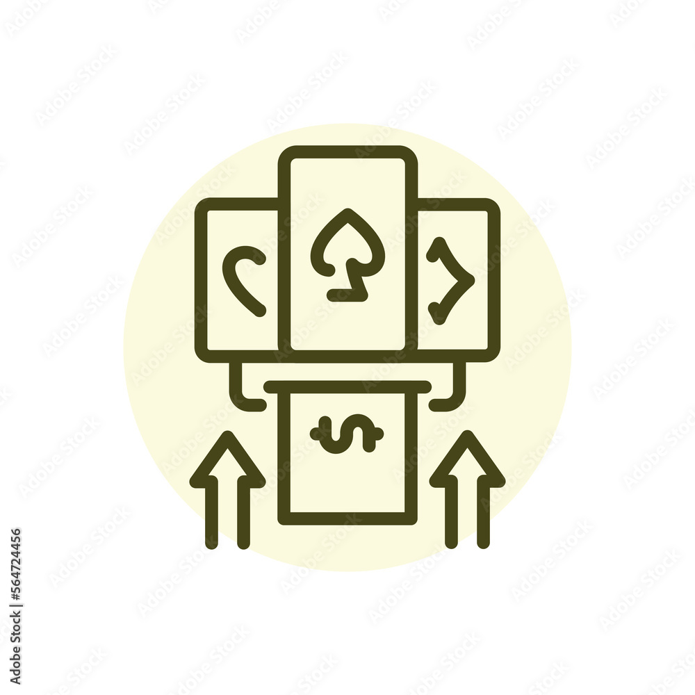 Deposit casino bet black line icon. Casino game. Deposit casino bet black line icon. Casino game.