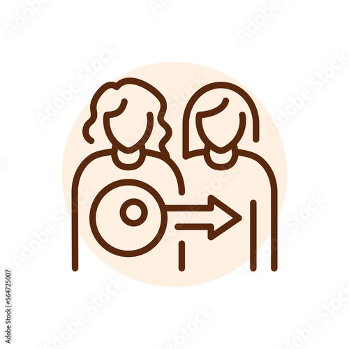 Egg donor black line icon. Fertilization.