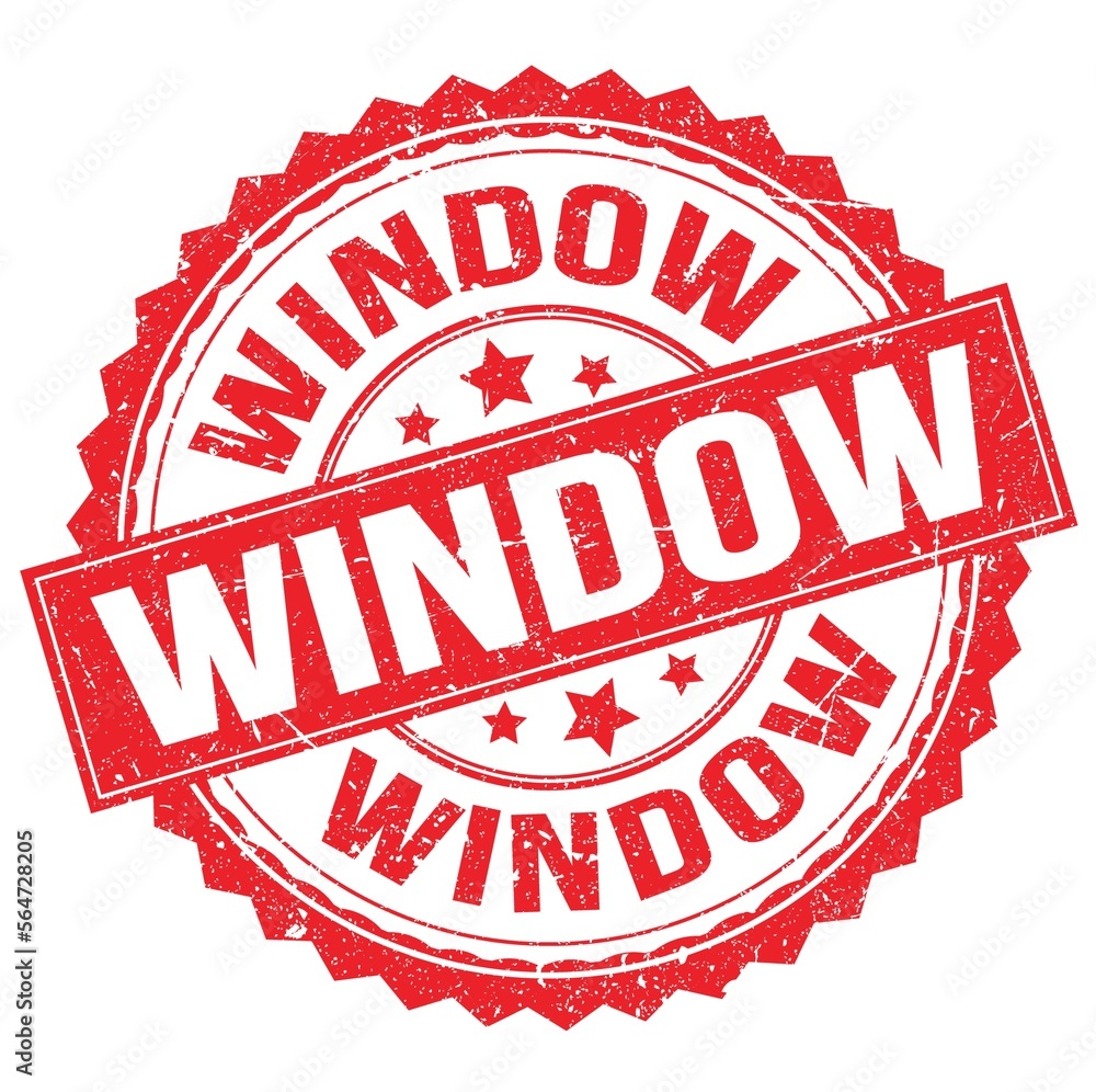 WINDOW text on red round stamp sign WINDOW text on red round stamp sign