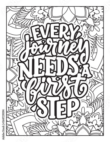 Affirmative quotes coloring page. Positive quotes. Good vibes. Coloring book for adults. Typography design. Hand drawn with inspiration word. Coloring for adult and kids. Quotes. Quotes Coloring. 