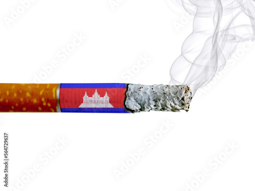 Cambodia country smoking addiction creative design. Tobacco Industry concept. A healthy lifestyle is becoming more popular.