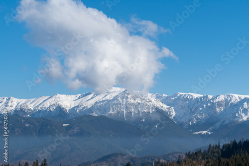 mountains and clouds