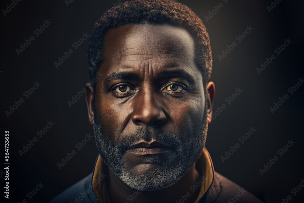 Generative AI of confident black man Generative AI of confident black man