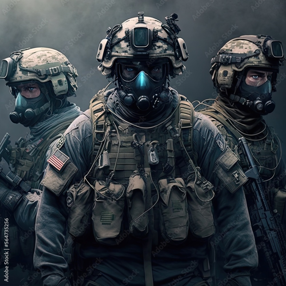 Military Special Forces With Weapon Armed Soldiers Military Special Forces With Weapon Armed Soldiers