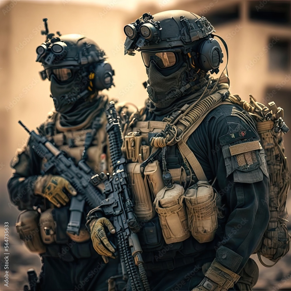 Military Special Forces With Weapon Armed Soldiers Military Special Forces With Weapon Armed Soldiers