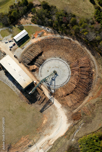 Aerial view of a chip mill. photo