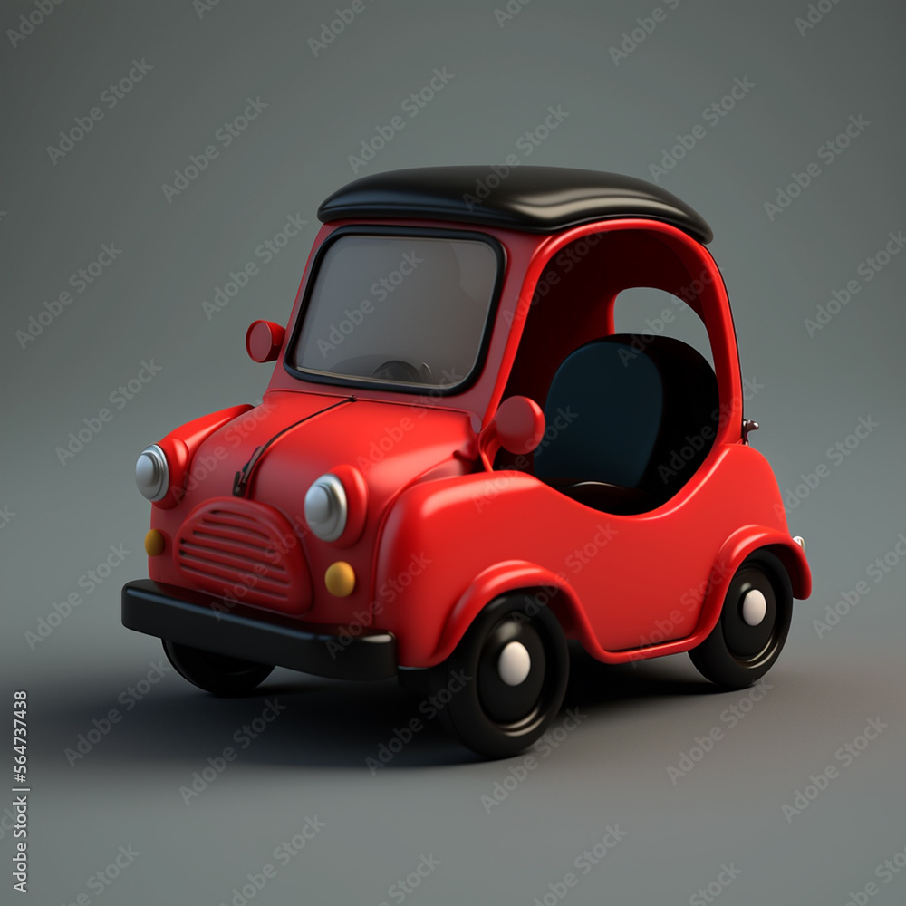 plastic toy car illustration images wallpaper background Generative Ai	