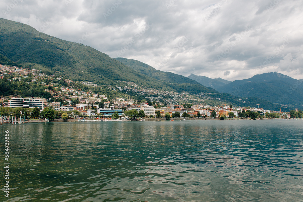 Fototapeta premium Lake and Hill view at Locarno