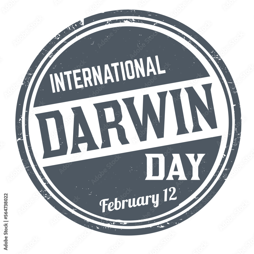 International Darwin day grunge rubber stamp