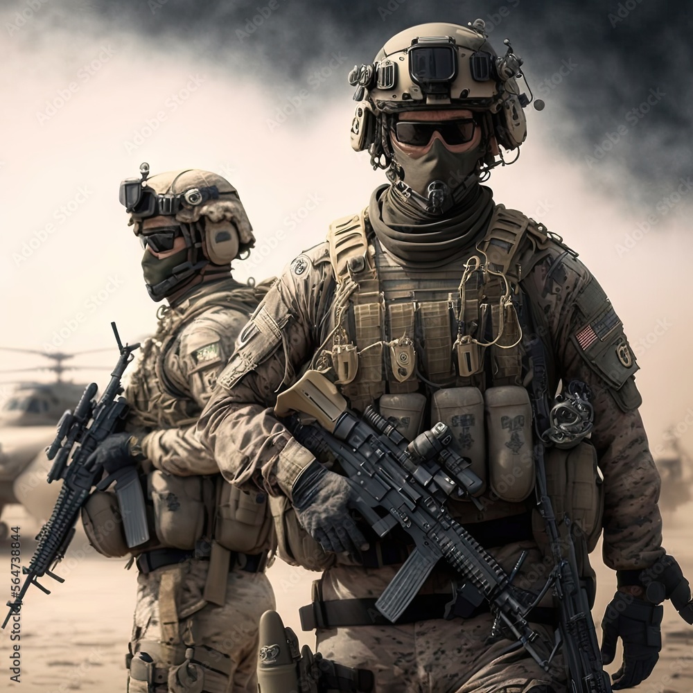 Military Special Forces With Weapon Armed Soldiers Military Special Forces With Weapon Armed Soldiers