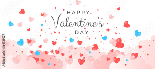 Realistic hearts decoration on transparent background with empty space for your message.  Anniversary card design such as Valentine's day, Mother's Day and Wedding. Vector illustration concept