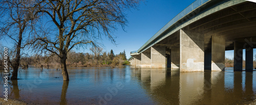 Panorama of flooded area under bridge after strom © Cam