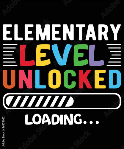 Elementary Level Unlocked Loading... Graphic Vector Tshirt Illustration